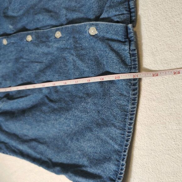 VTG 90s Disney Tigger Embroidered Sleeveless Denim Shirt Womens L Y2K Pooh Top - Picture 4 of 11